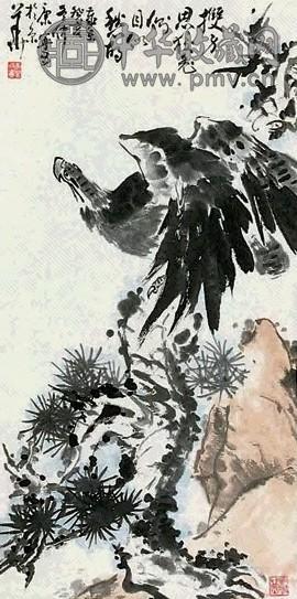 康宁 松鹰图 轴