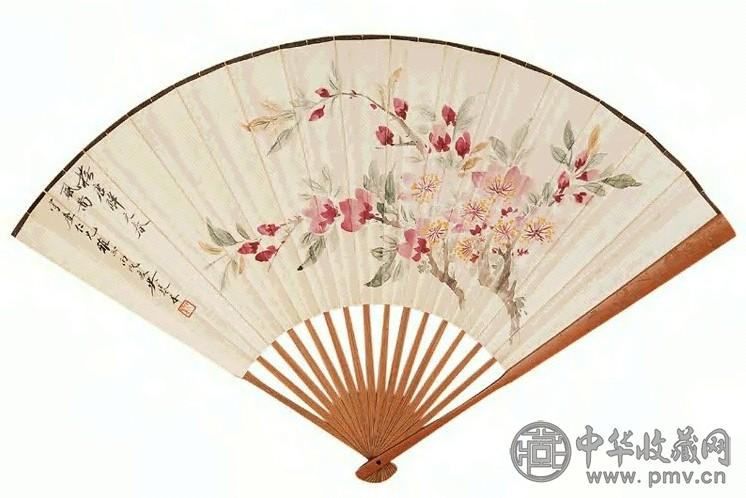 吴琴木 李健 1946年作 春风图 成扇 设色纸本