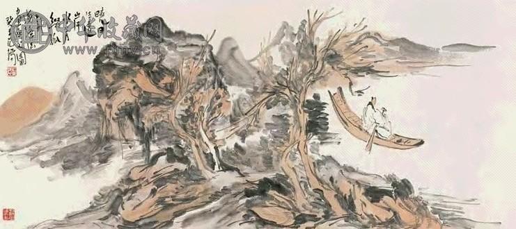 范扬 渔父图 镜心 设色纸本