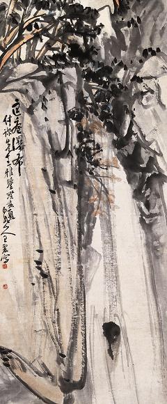 王一亭 癸亥(1923年)作 匡庐瀑布 立轴 设色纸本