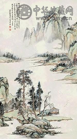 近现代 冯超然 王维诗意图 轴