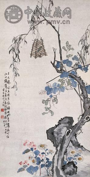 李复堂 1754年作 花虫 立轴