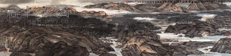 萧海春 万壑清流图 镜心 设色纸本