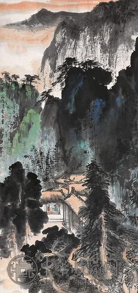 郑百重 峨嵋清音 立轴 设色纸本