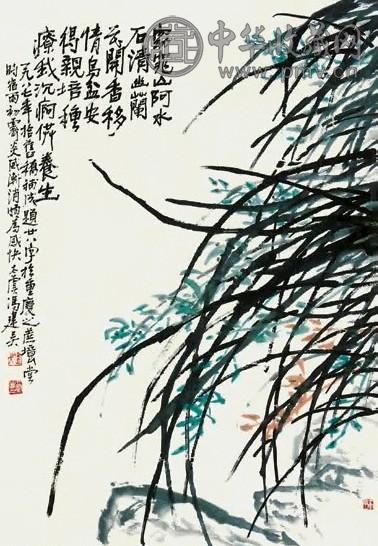 冯建吴 兰 镜心 纸本