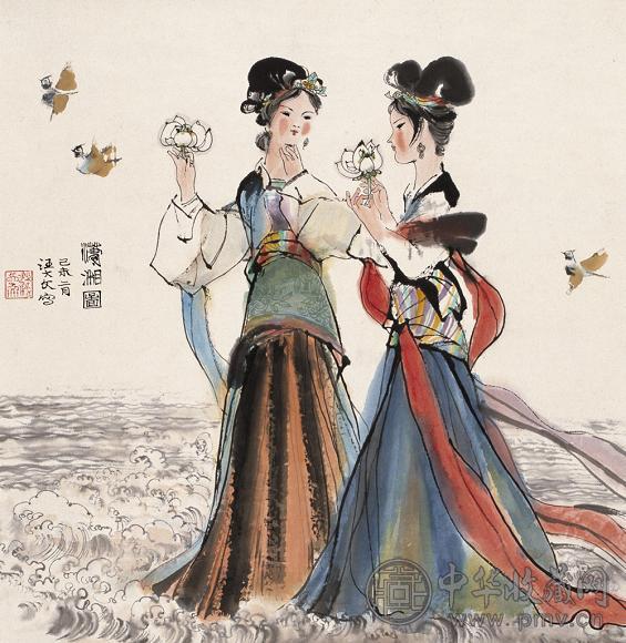 汪大文 1979年作 潇湘图 立轴 设色纸本