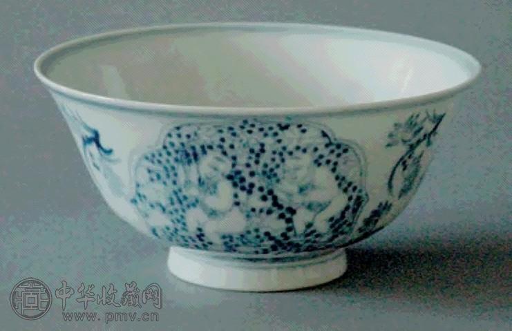 十九/二十世纪 青花婴戏图碗