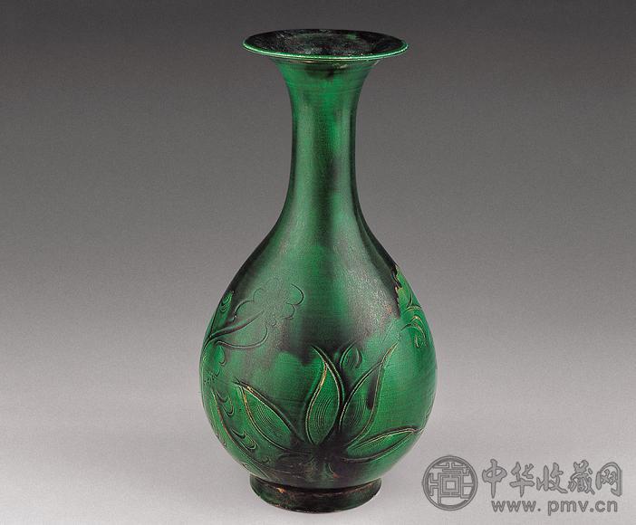宋-元定窑绿釉刻花玉壶春瓶收藏资讯|艺术家|书画家|书画名人|书法家