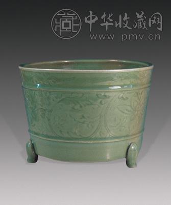 明 龙泉刻花花盆