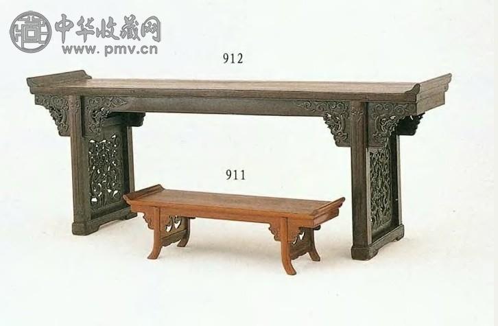 清中期 铁力木夹头榫大翘头案