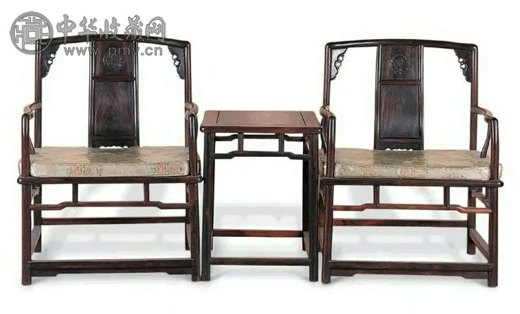 梓檀南官帽椅、几(1套3件)