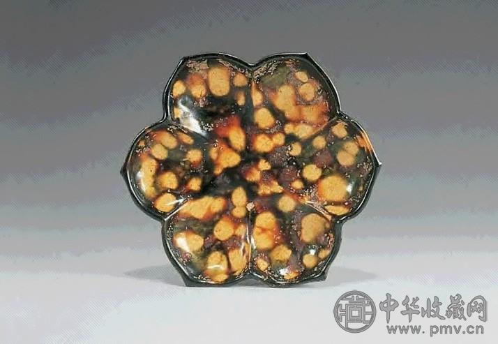 唐 三彩菱花形盘