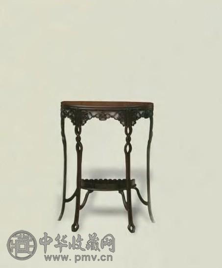 清 红木仿藤式半月桌