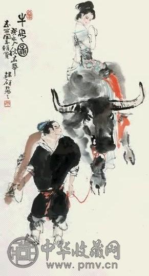 韩硕 1983年作 牛郎织女图 镜心 设色纸本