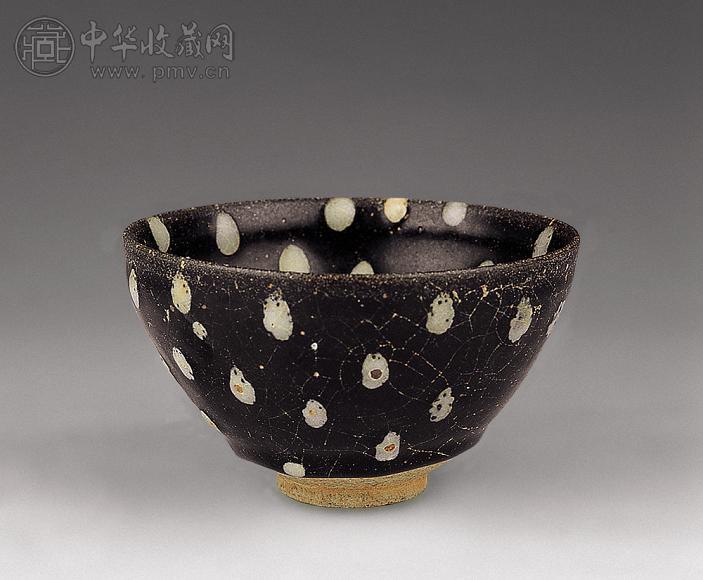 宋 建窑黑釉白斑碗