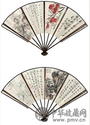 齐白石 己卯(1939年)作 书画合璧 成扇 设色纸本