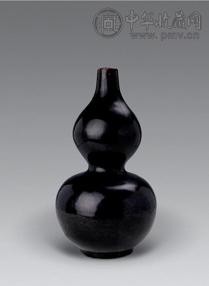 北宋 定窑乌金釉葫芦瓶