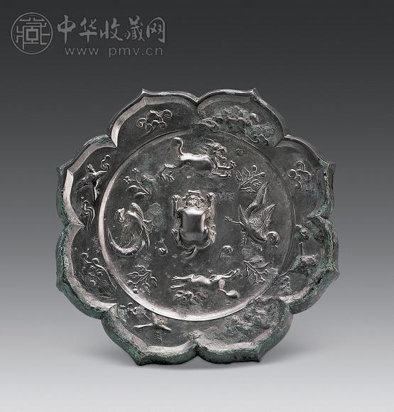 唐 菱花兽凤鸟镜