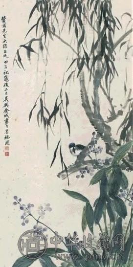 现代 金城 花鸟 轴