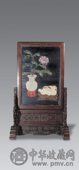 清中期 百宝嵌台屏