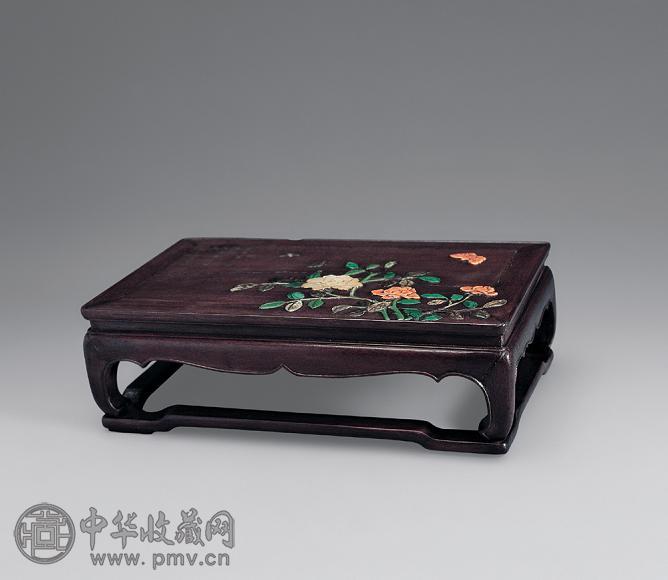 清 紫檀嵌宝座子