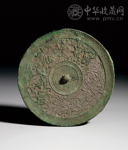 汉代 青铜凤凰缠枝纹镜