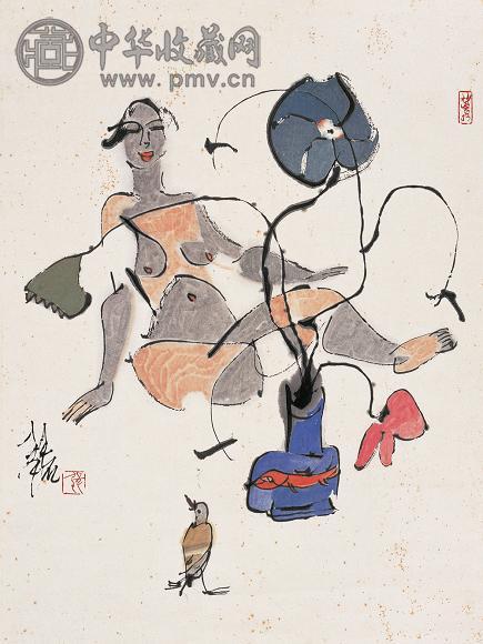 张桂铭 清暑图 镜心 设色纸本