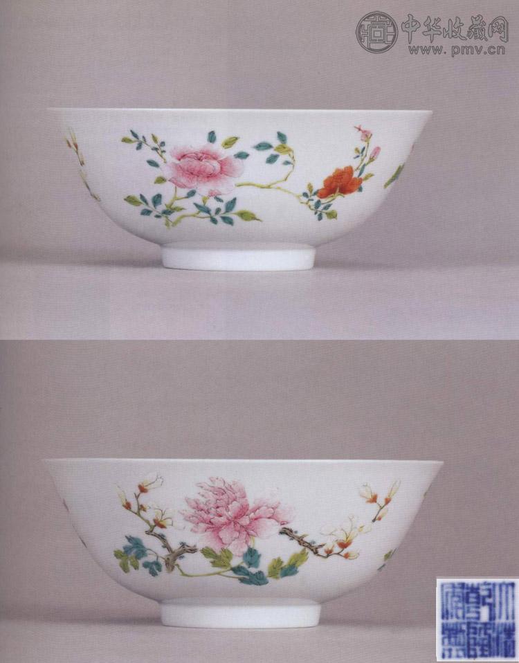 清乾隆 粉彩花卉纹碗