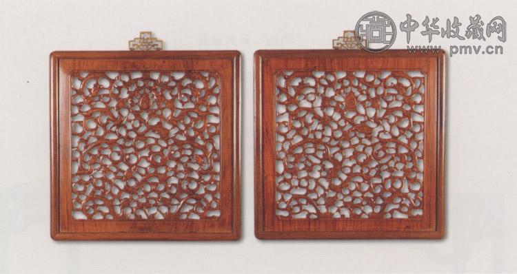 明 黄花梨透雕螭龙纹花板(1对)