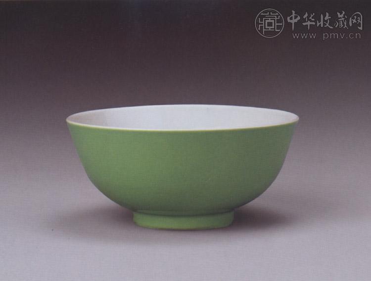 清道光 绿釉碗