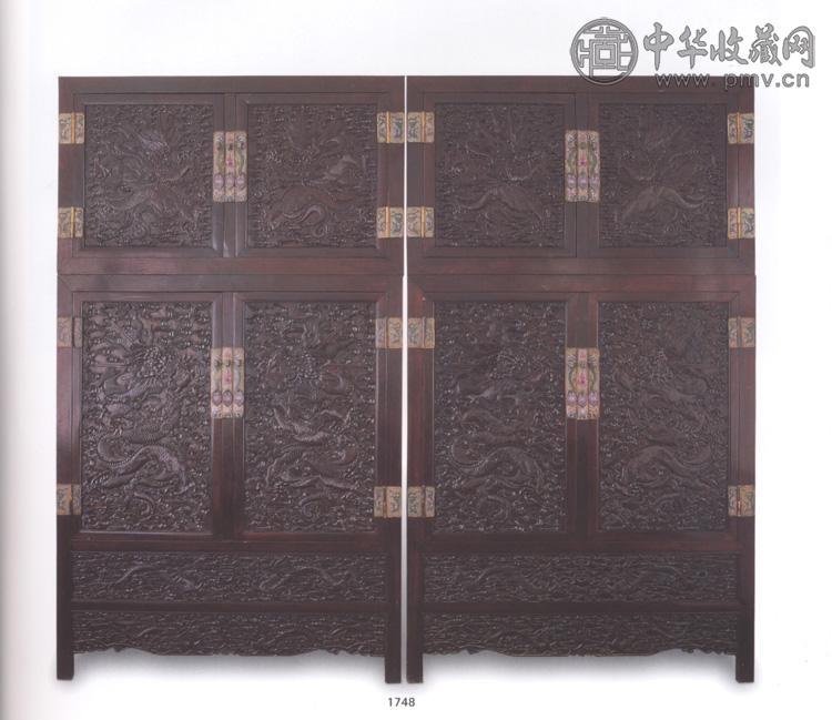 清 紫檀雕云龙大柜(1对)