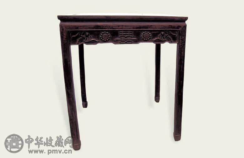 清 红木雕喜字方桌