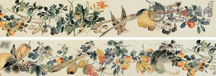 应野平 清供图 卷 纸本设色