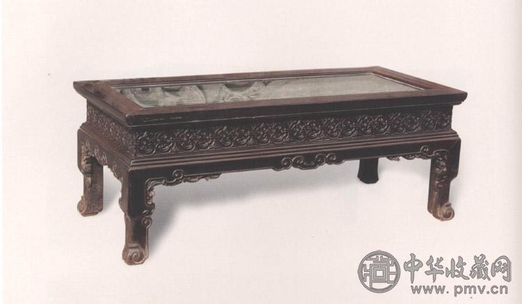 清中期 紫檀雕花鱼桌