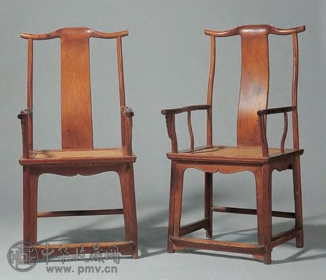 明 黄花梨木四出头官帽椅(1对)