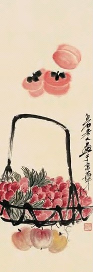 齐白石 事事吉利 立轴 设色纸本