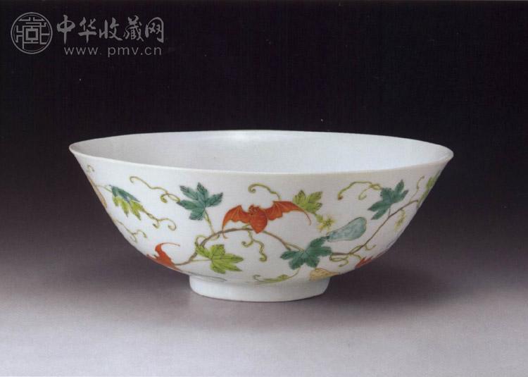 清道光 粉彩福寿碗