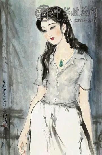 白伯骅 人物 轴 设色纸本