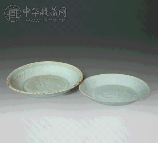 宋 青白釉印花双鱼纹盘(2件)