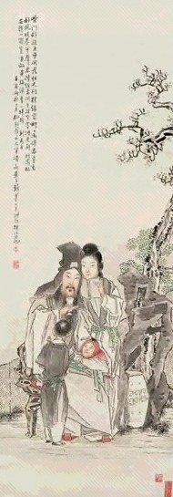 钱慧安 壬寅(1902年)作 唐人诗意图 立轴 设色纸本