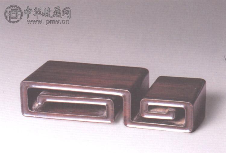 清 紫檀书卷式小几