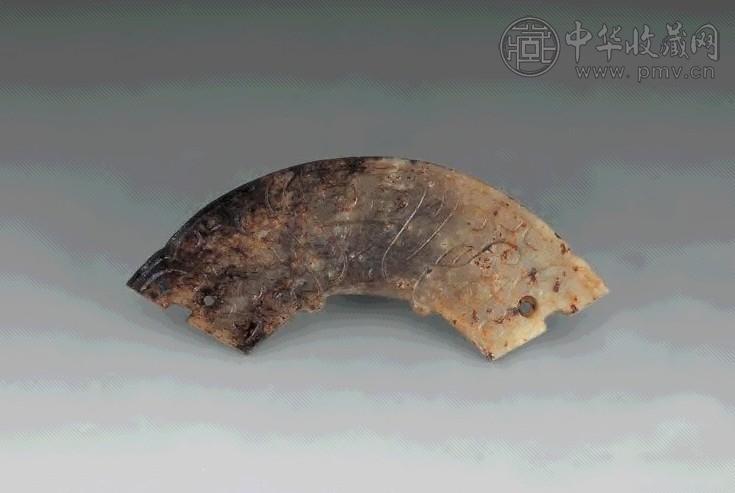 春秋 青玉雕双龙璜