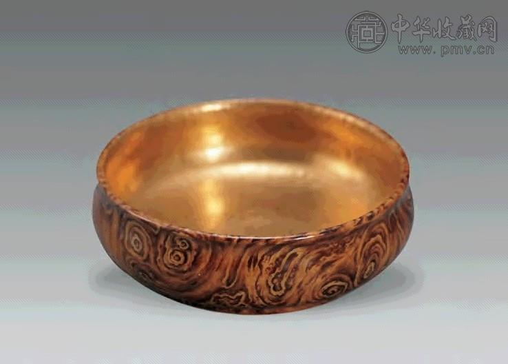 清乾隆 木纹釉浅碗