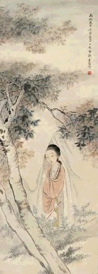 吴榖祥 1947年作 仕女图 立轴 设色纸本