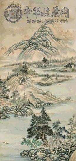 苗庆霖 春江 立轴 设色