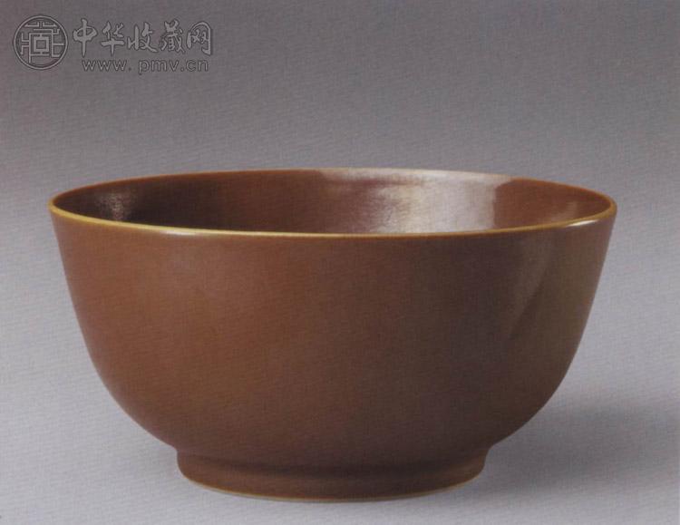 清道光 酱釉碗