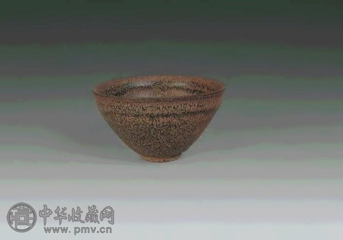 宋 建窑酱釉地花斑盏