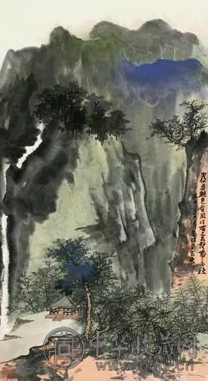 谢稚柳 1980年 岩边树色 立轴 设色纸本