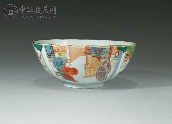 清嘉庆 粉彩人物碗