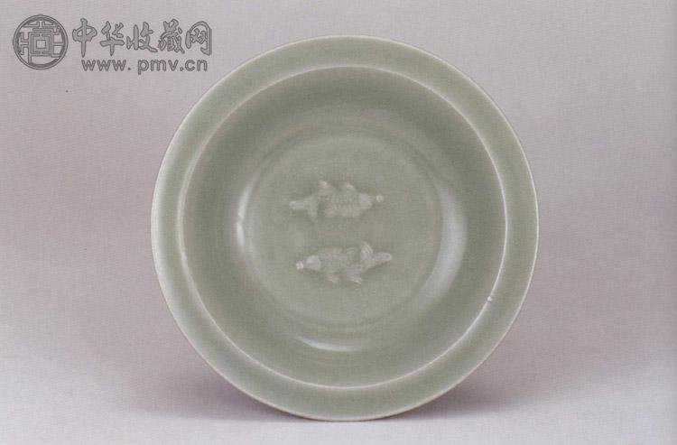 宋 龙泉窑青釉双鱼盘